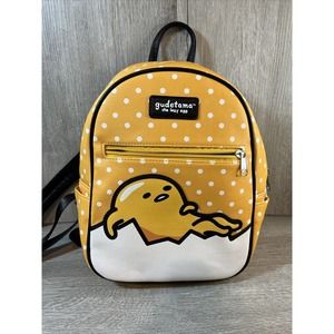 Gudetama “The Lazy Egg” Yellow & White Polka Dot Mini Backpack